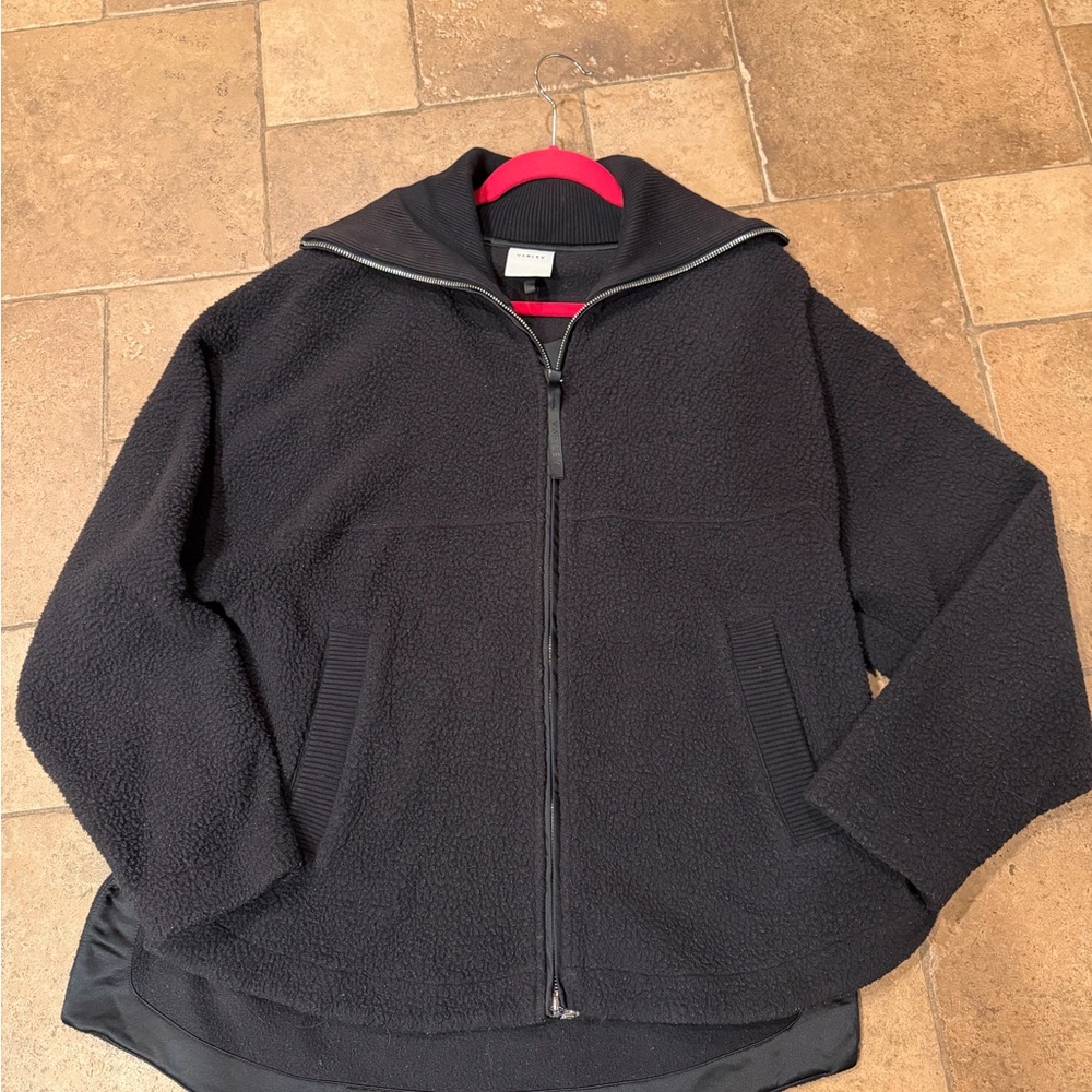 Varley Olivia black zip-Up Fleece Jacket